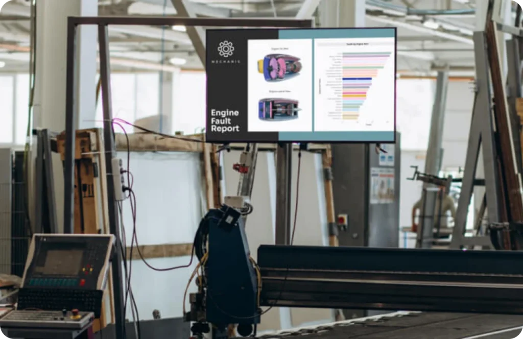 Display screen showing production information