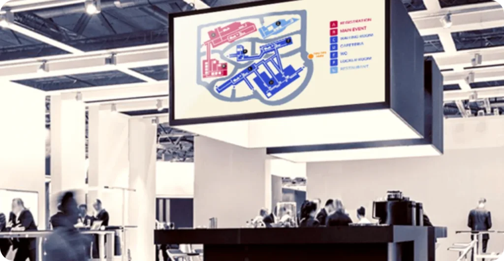 Content being shown in the event's digital signage screen,