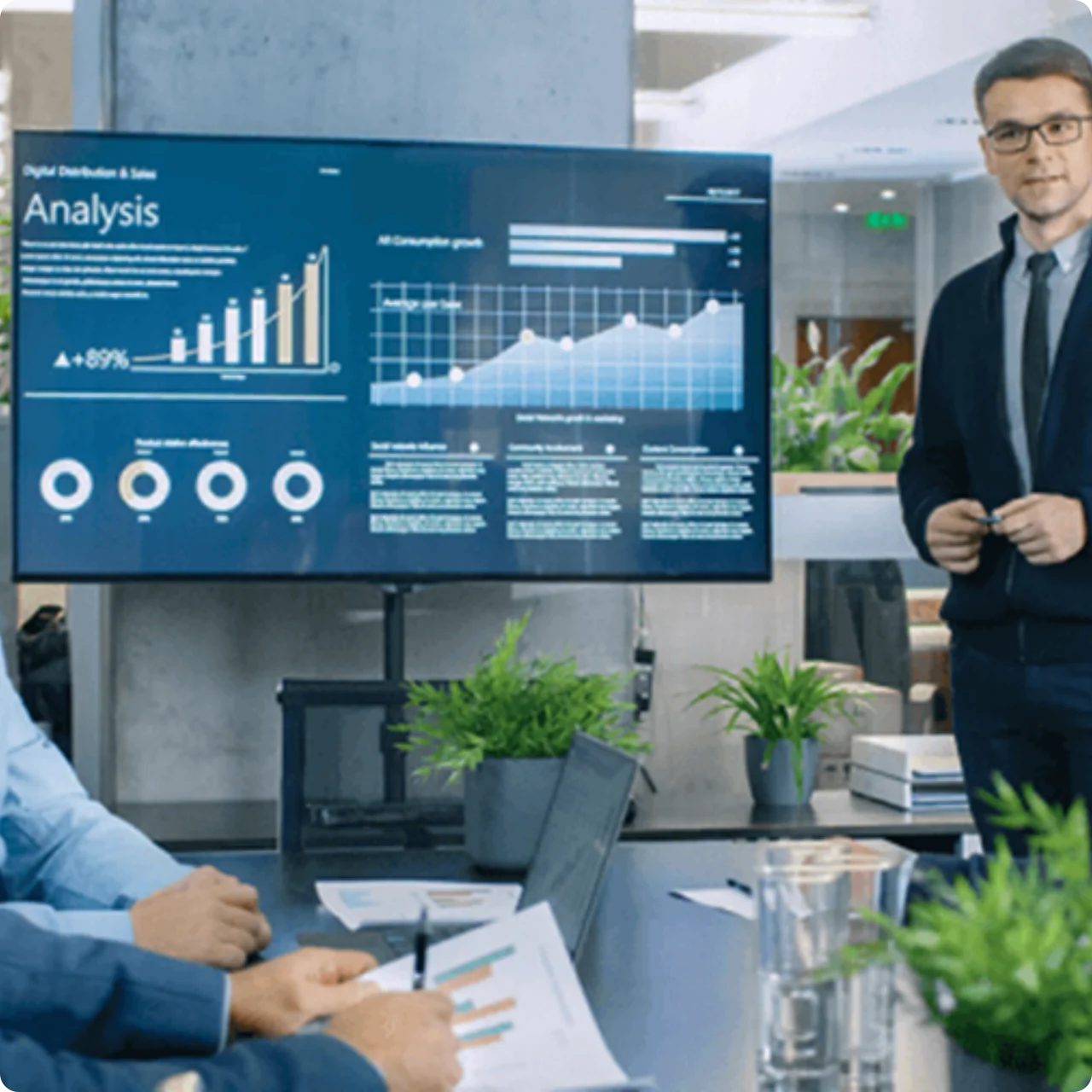 People having a business meeting in a meeting room where a business proposition is being discussed.