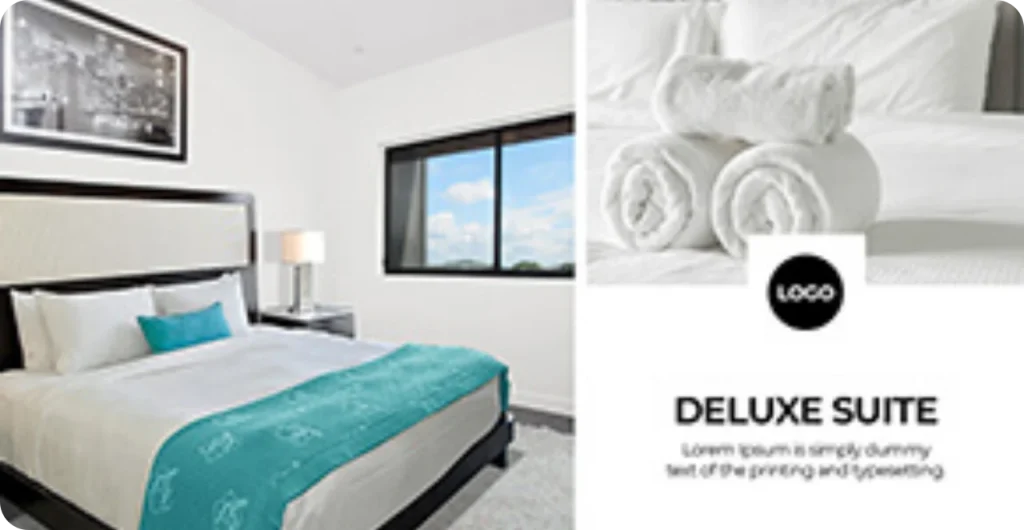 Digital content of a hotel's deluxe suite