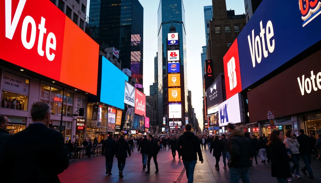 Multiple Signages being shown in the middle of the city