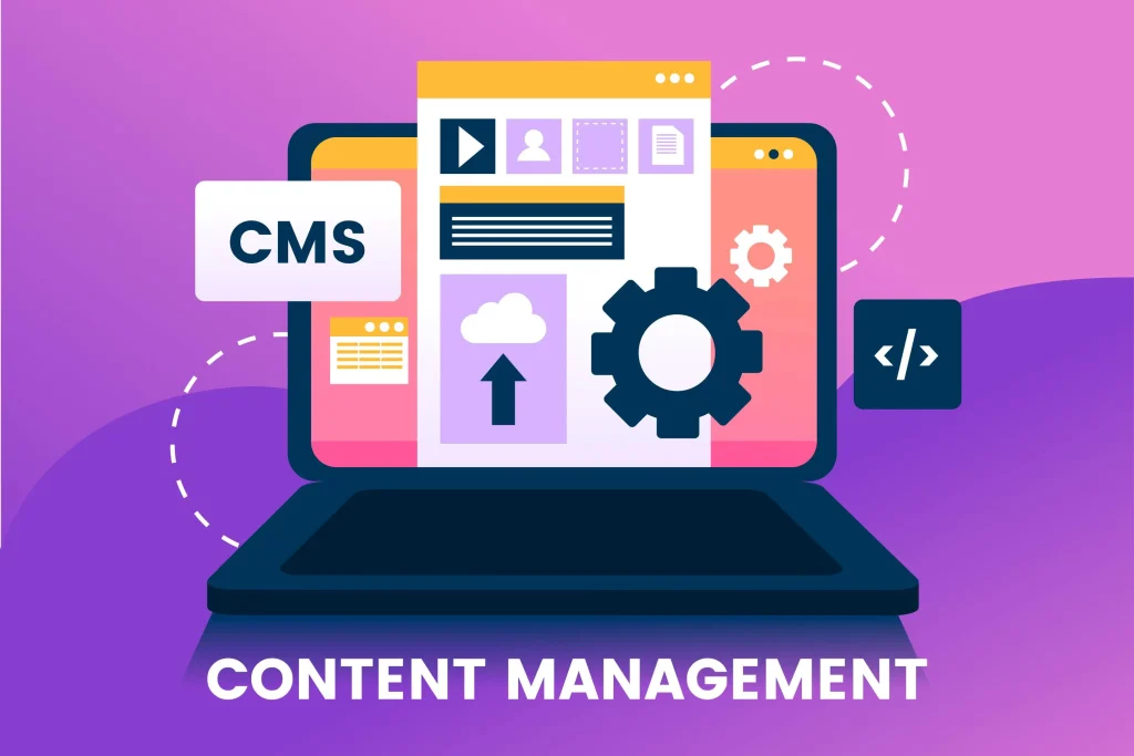 Vector Image depicting Content Management
